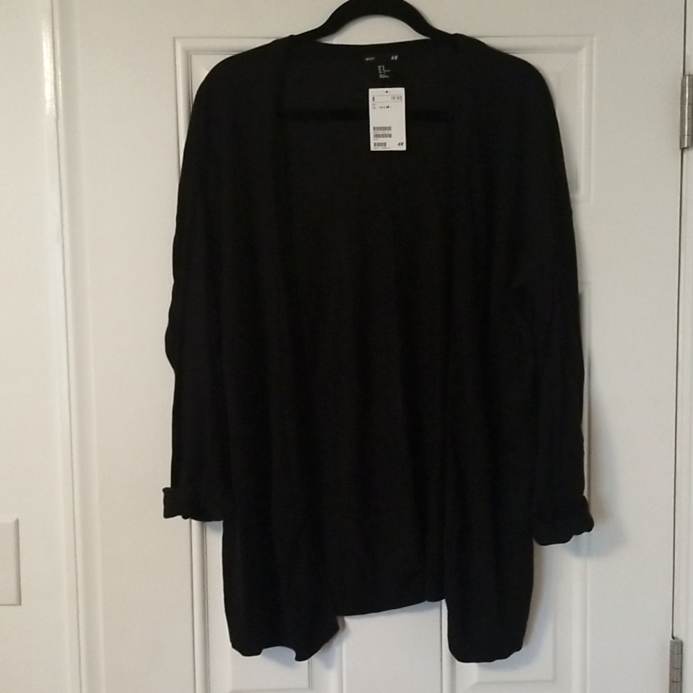 NWT Black open front cardigan.